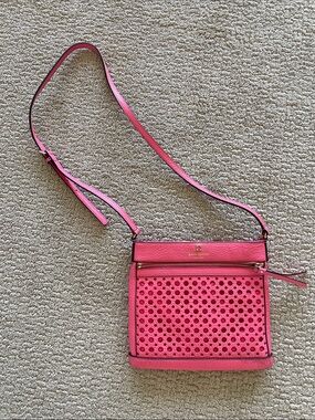 kate spade Hot Pink Perforated Leather Crossbody
